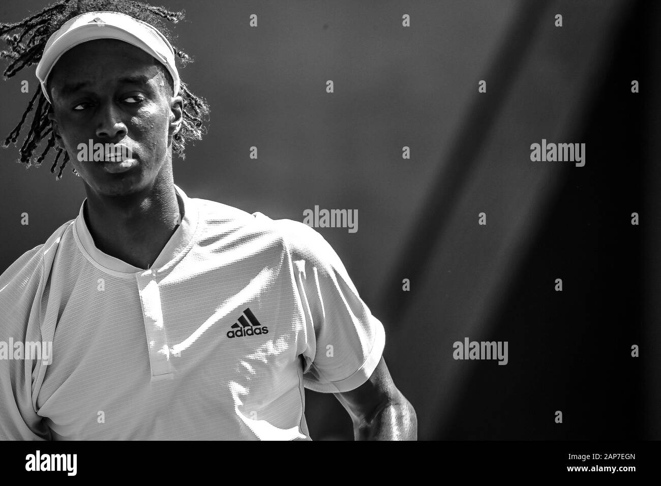 Melbourne, Australien. 21 Jan, 2020. Mikael Ymer aus Schweden ist in Aktion während seiner ersten Runde bei den Australian Open 2020 Grand Slam Tennis Turnier in Melbourne, Australien. Frank Molter/Alamy leben Nachrichten Stockfoto