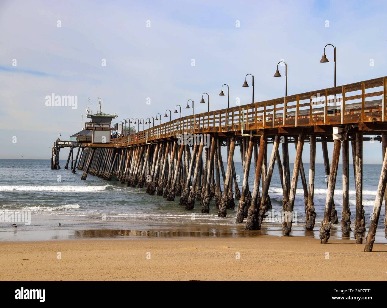 Der Holzsteg am Imperial Beach in Imperial Beach, Kalifornien Stockfoto