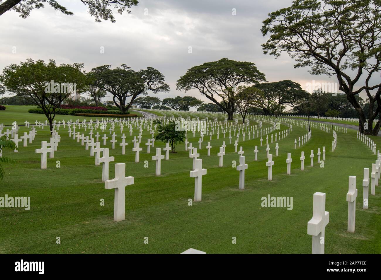 Manila American National Cemetery and Memorial. Ehrung derjenigen, die während des 2. Weltkriegs im Pazifiktheater kämpften und starben Stockfoto