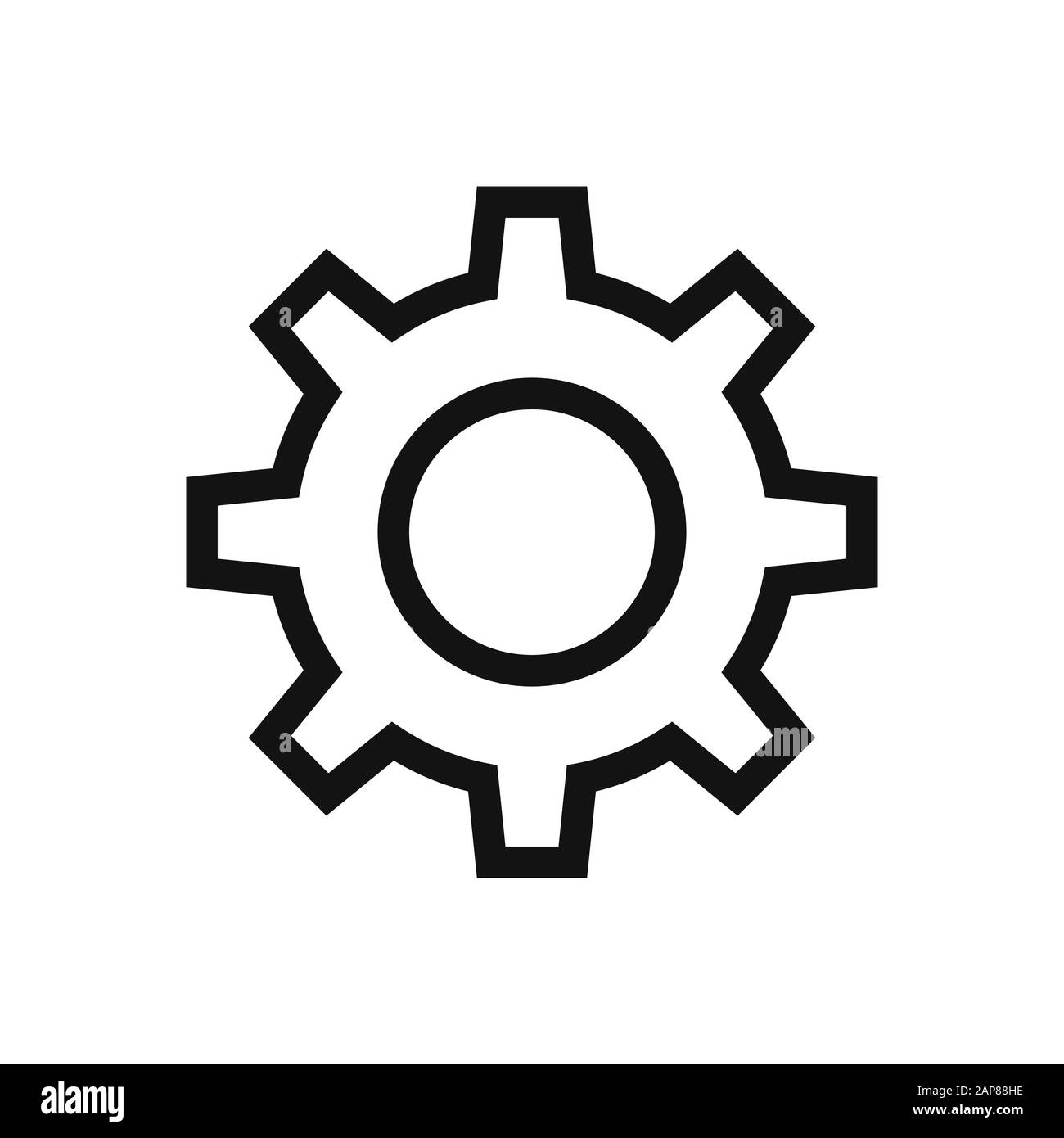 Gear Vector Icon, Symbol in modernem Design für Website und mobile App Stock Vektor