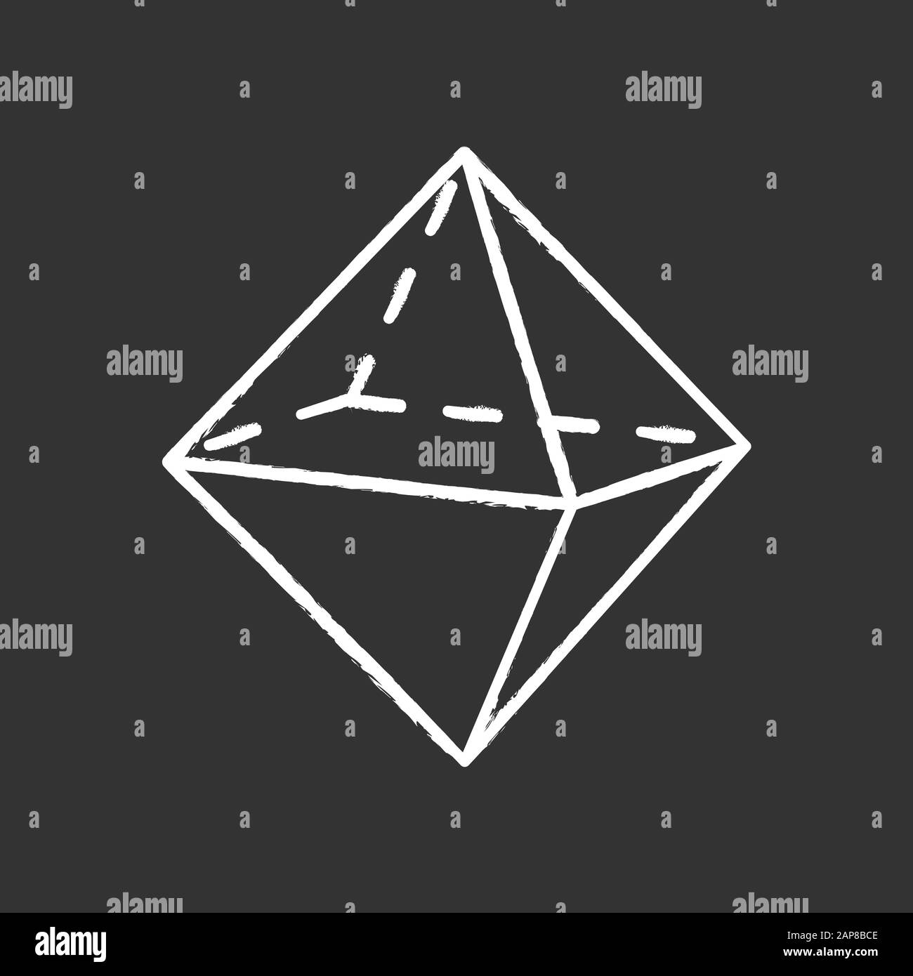 Kreidesymbol im Oktaeder. Doppelpyramide. Geometrische Maßzahl. Quadratisches  Prisma. Modell mit Dreiecksseiten schneiden. Abstrakte Form. Isometrisch fo  Stock-Vektorgrafik - Alamy