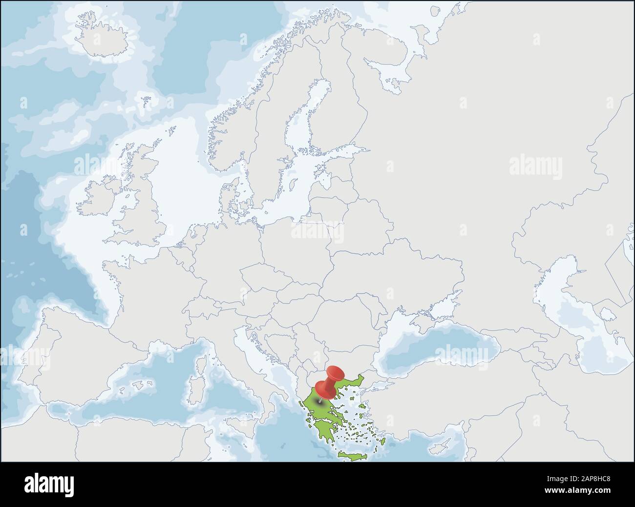 Die griechische Republik Lage auf der Europakarte Stock Vektor