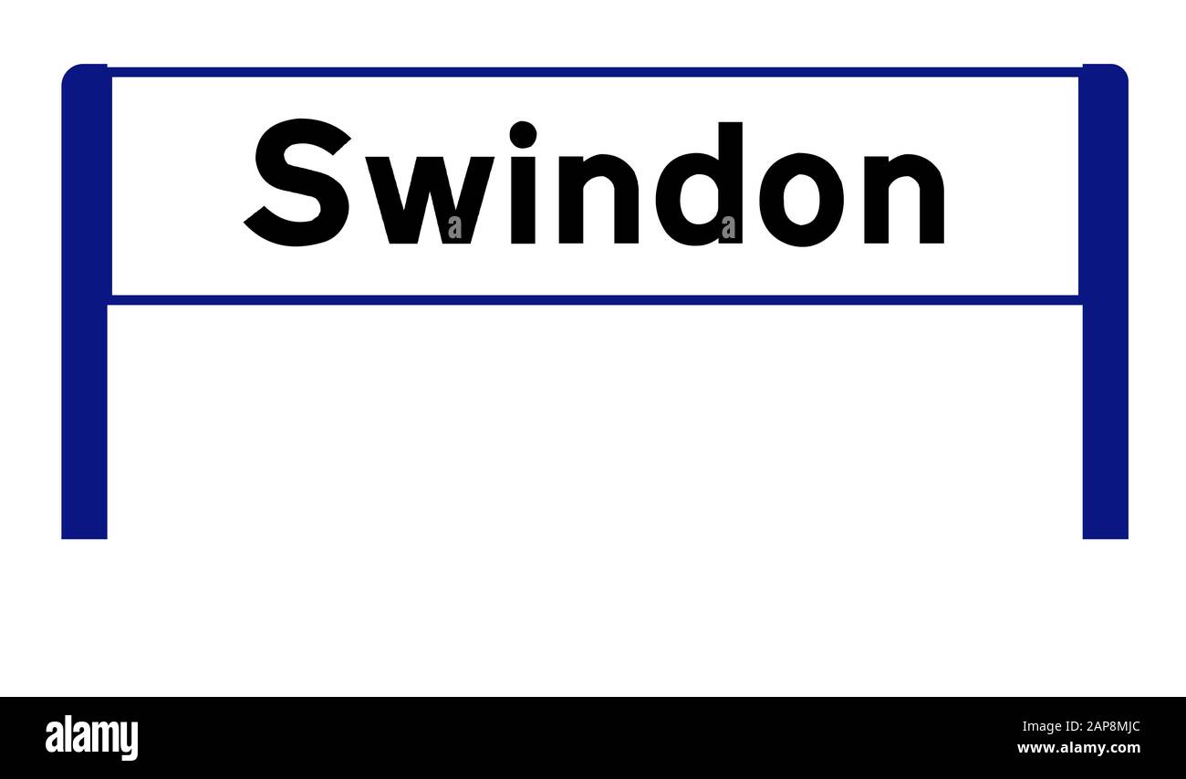 Swindon Rail Sign Stockfoto