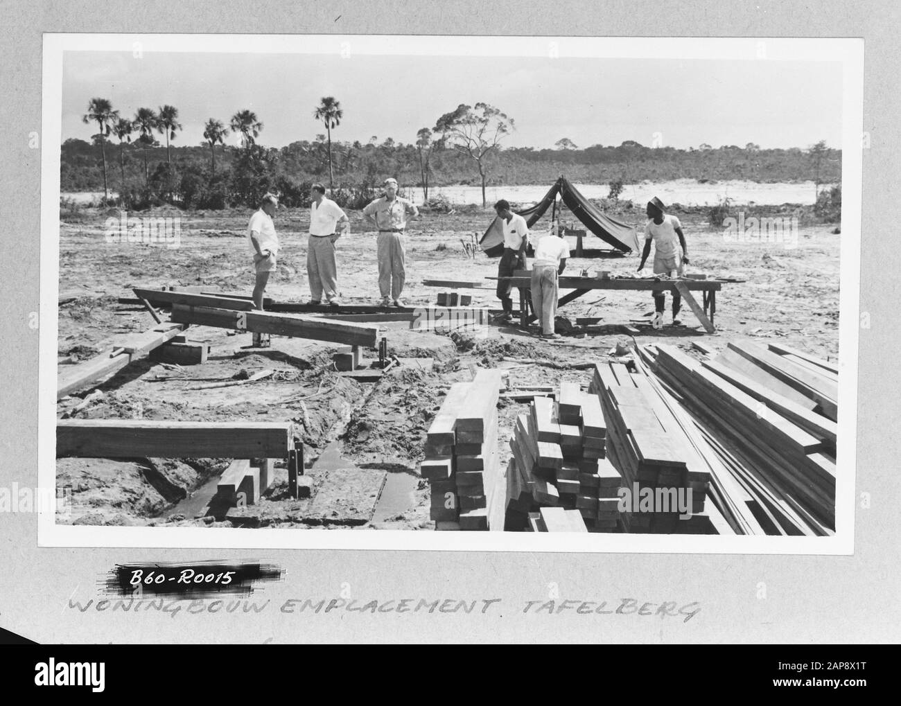 Bauarbeiten, Arbeiter, Tisch berg Datum: Undatierte Stichwörter: Arbeiter, Bauarbeiten Personenname: Tafelberg Stockfoto