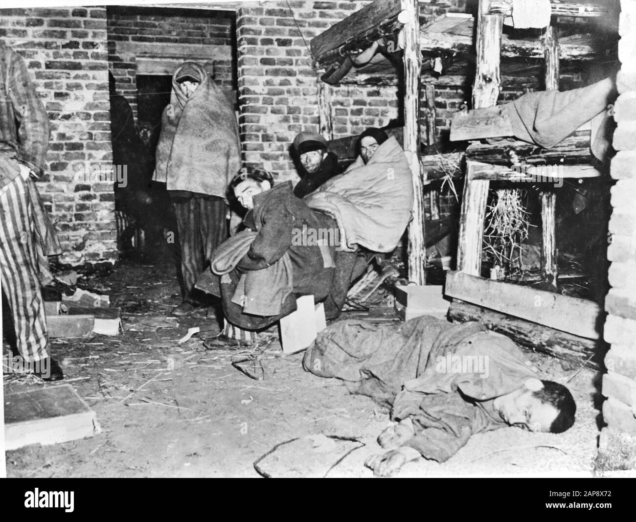 Konzentrationslager in Deutschland Beschreibung: Konzentrationslager Häftlinge Anmerkung: Repronegativdatum: 1945 Ort: Deutschland Schlagwörter: Konzentrationslager, Terror Stockfoto