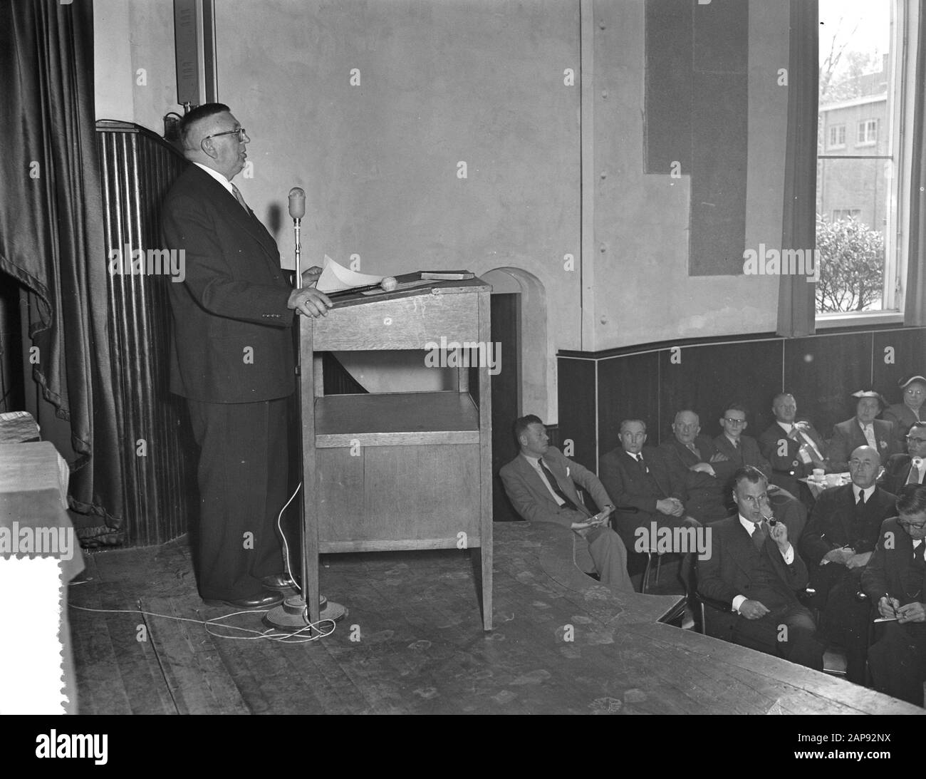Kongress Christian Boer en Gardensbond Datum: 25. Mai 1955 Schlüsselwörter: Kongresse Personenname: Christian Farmer and Garden Association Stockfoto