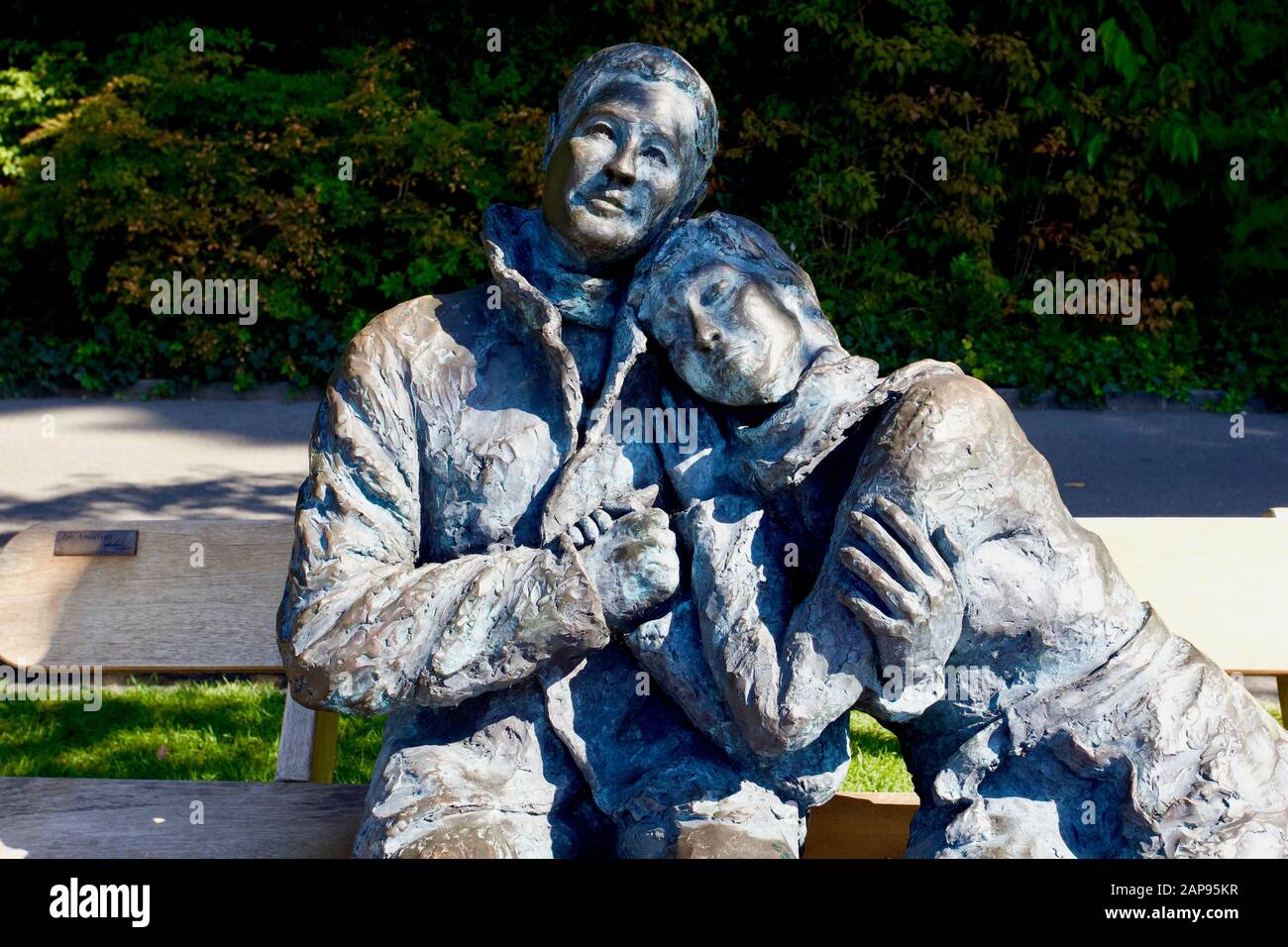 Les Amoureux von Michal Sculpteur. Genfersee, Montreux, Kanton Waadt, Schweiz. Stockfoto