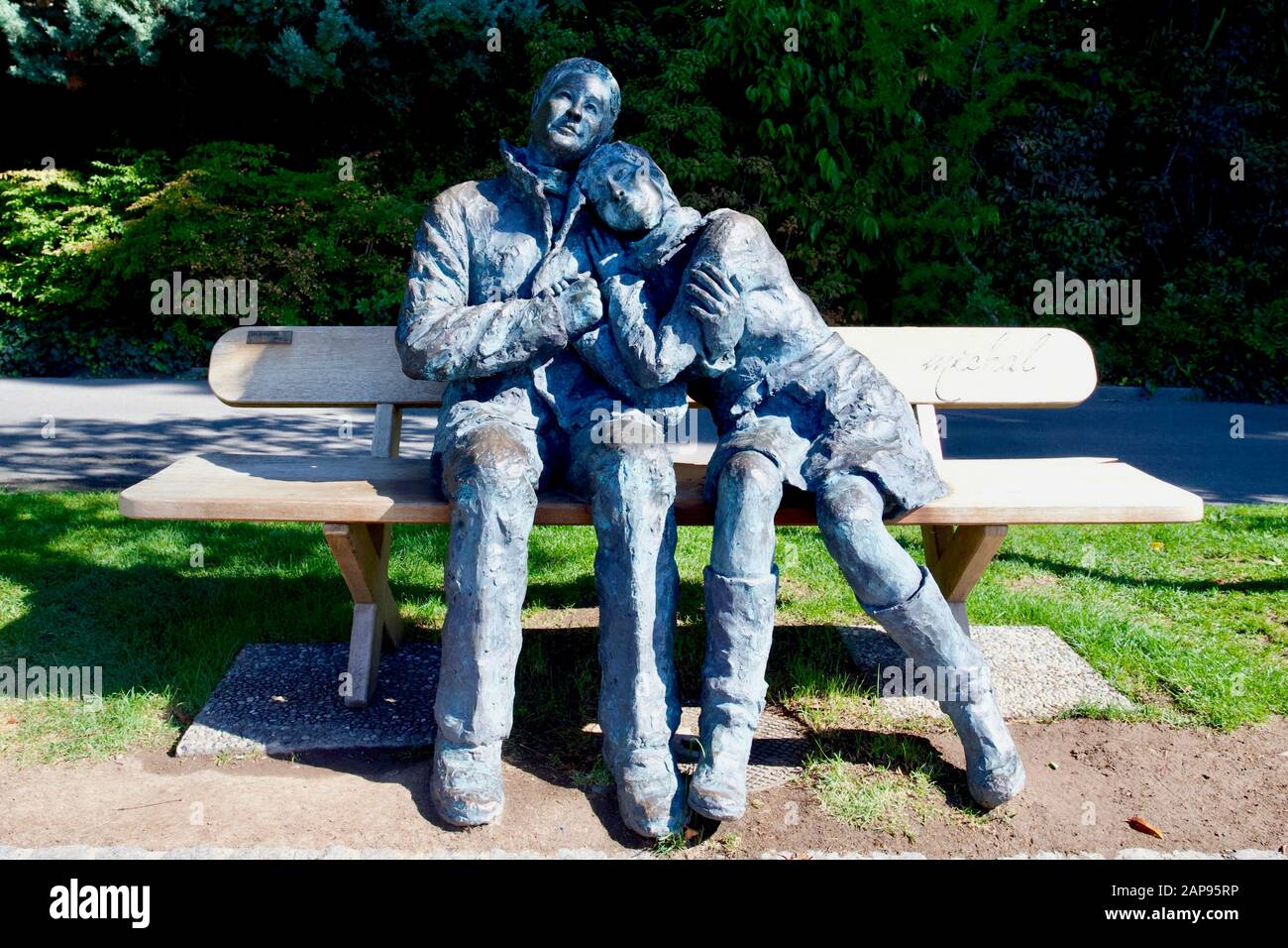 Les Amoureux von Michal Sculpteur. Genfersee, Montreux, Kanton Waadt, Schweiz. Stockfoto