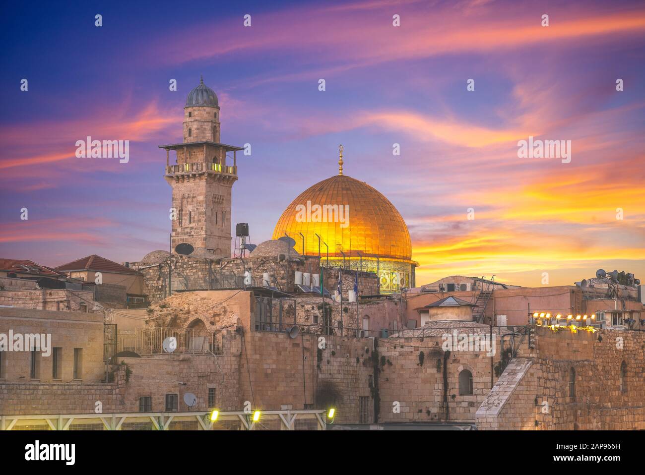 Die Klagemauer und Felsendom, Jerusalem Stockfoto