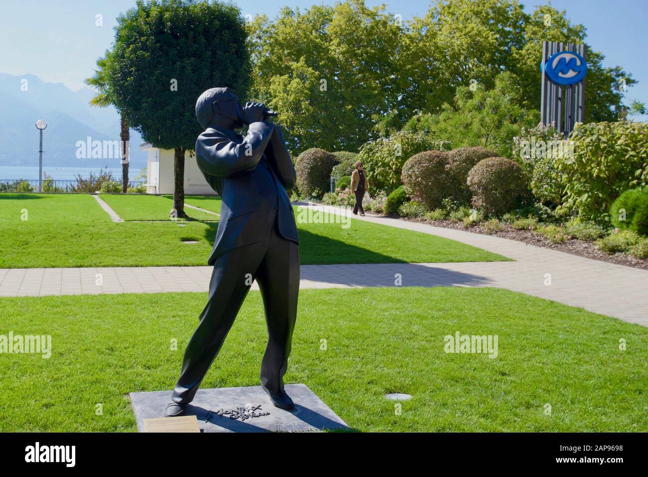 Claude Nobs von Andreas Altmann. Genfersee, Montreux, Kanton Waadt, Schweiz. Stockfoto
