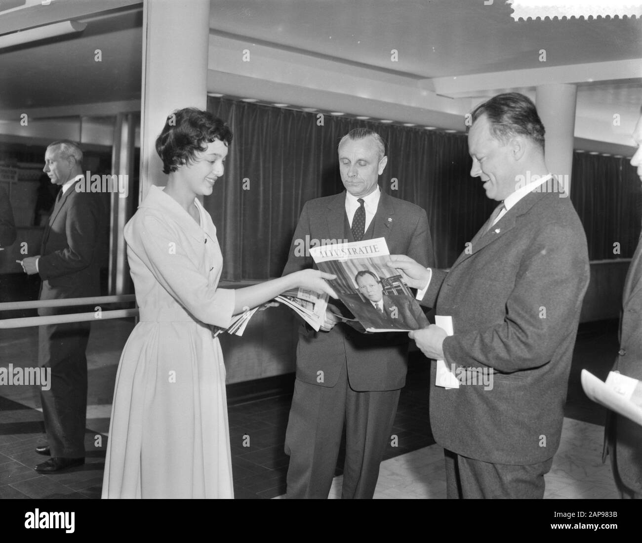 Der Westberliner Bürgermeister Willy-Brandt spricht in Utrechter Datum: 14. april 1959 Stockfoto