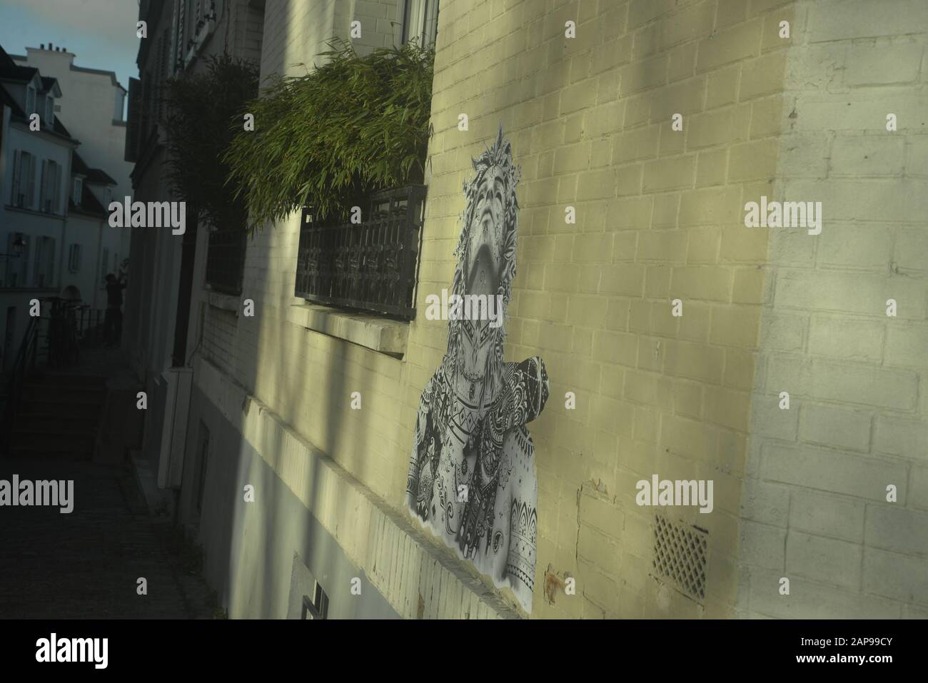 Street View in Paris, pasakdek Stockfoto