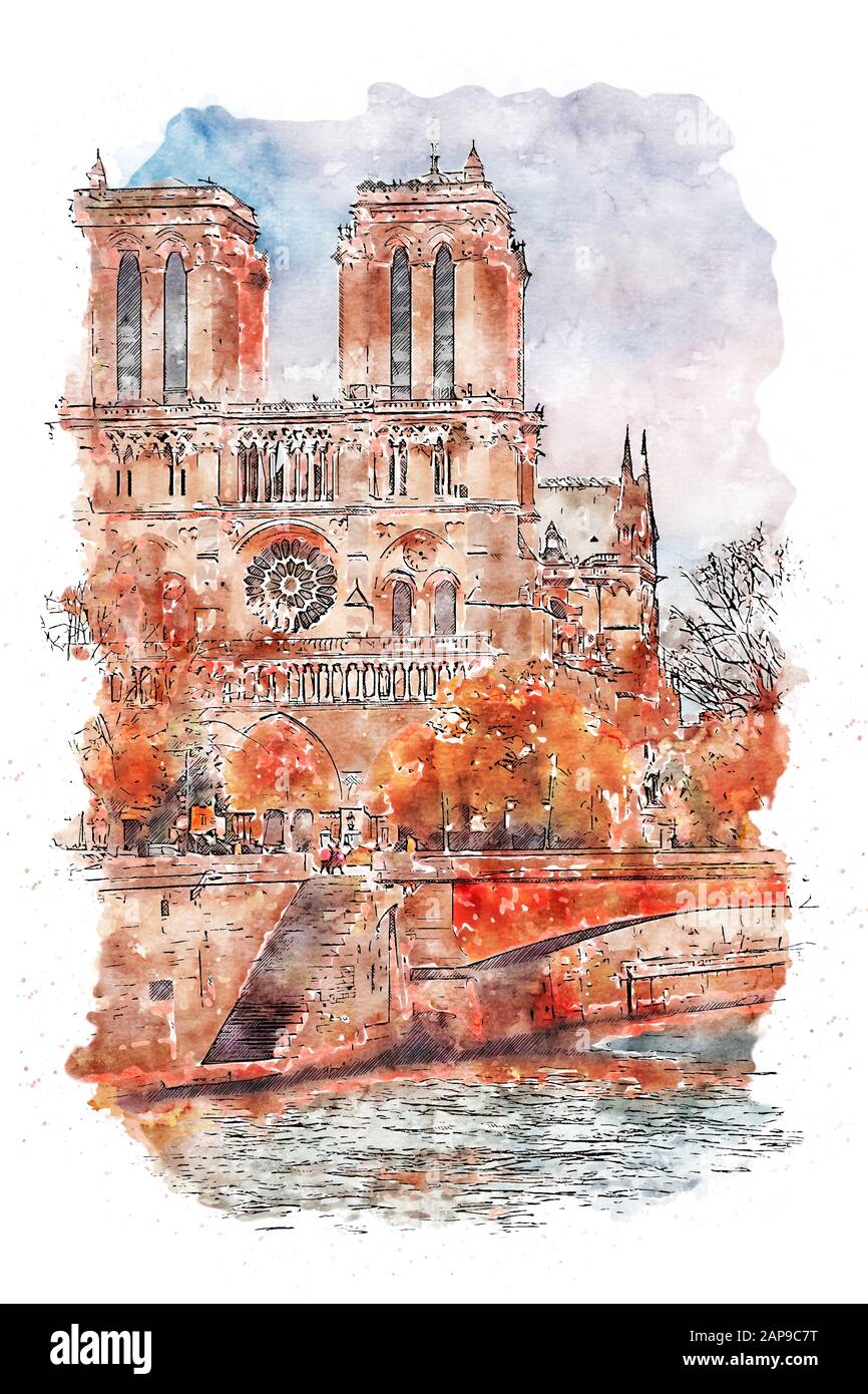 Kathedrale von Notre Dame de Paris Stockfoto