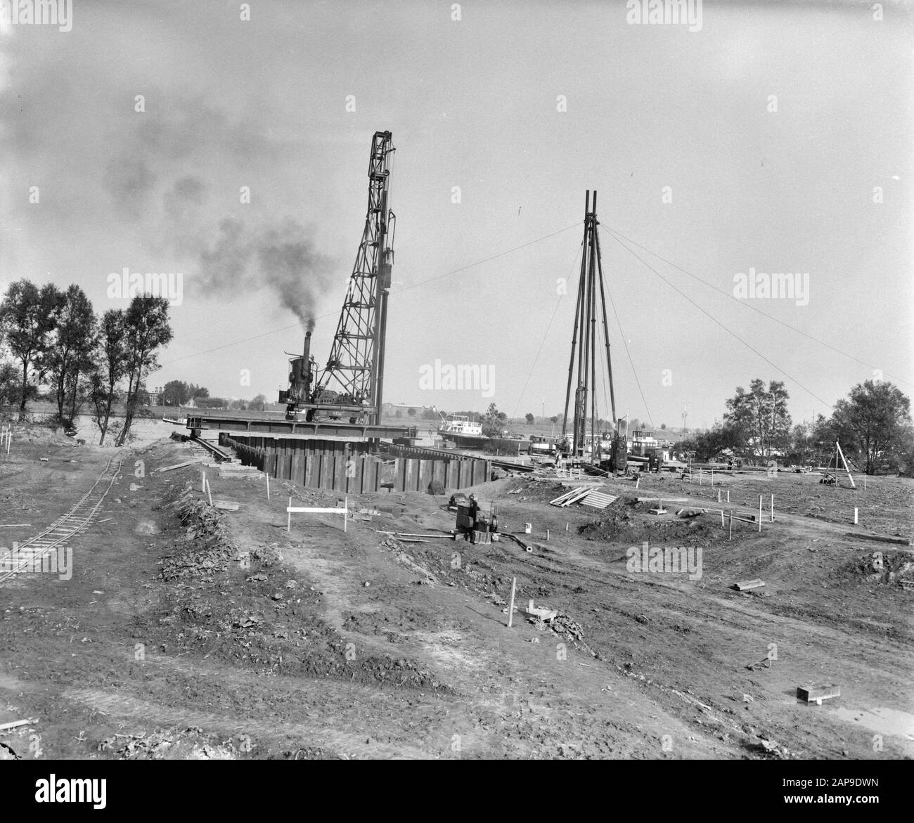 U-Bahn-Tunnel in Rotterdam Datum: 17. Oktober 1960 Standort: Rotterdam, Zuid-Holland Schlüsselwörter: Bau, U-Bahn-Tunnel Stockfoto
