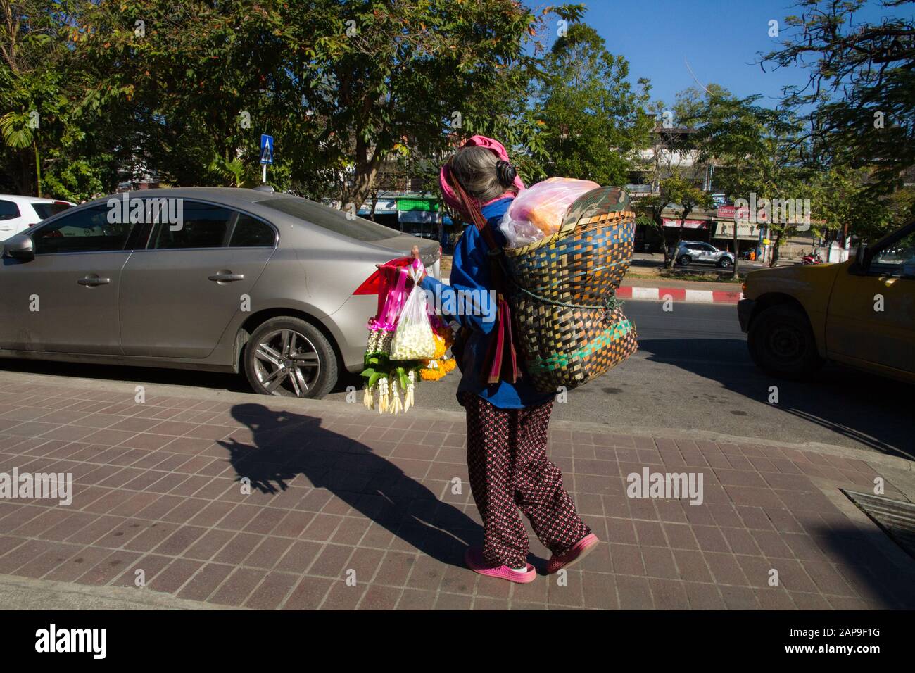 Verkäuferin in der Straße chiang Mai Thailand asiaten in Thai-Asien Stockfoto