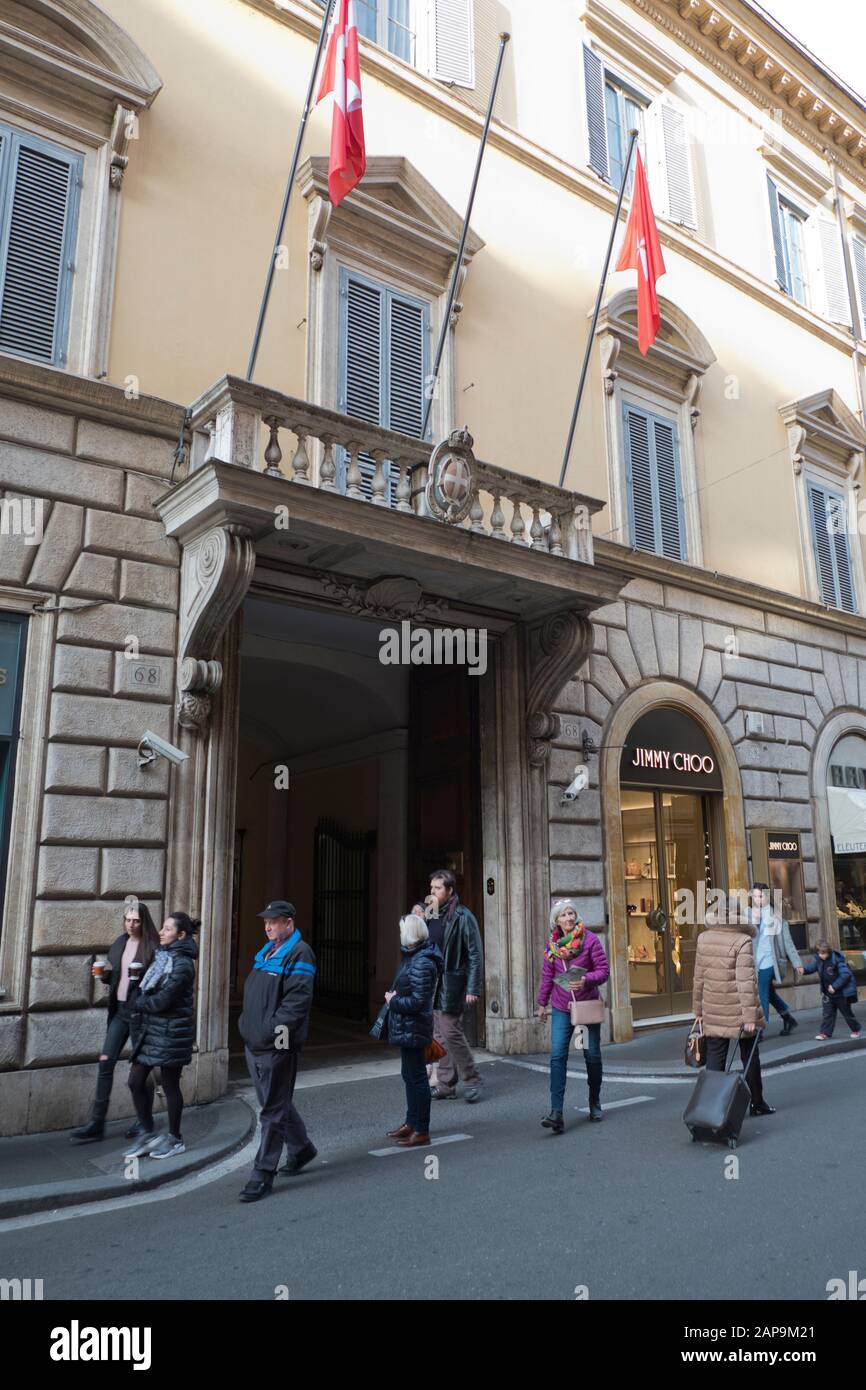 Sitz des Malteserordens über Condotti in Rom Italien Stockfoto