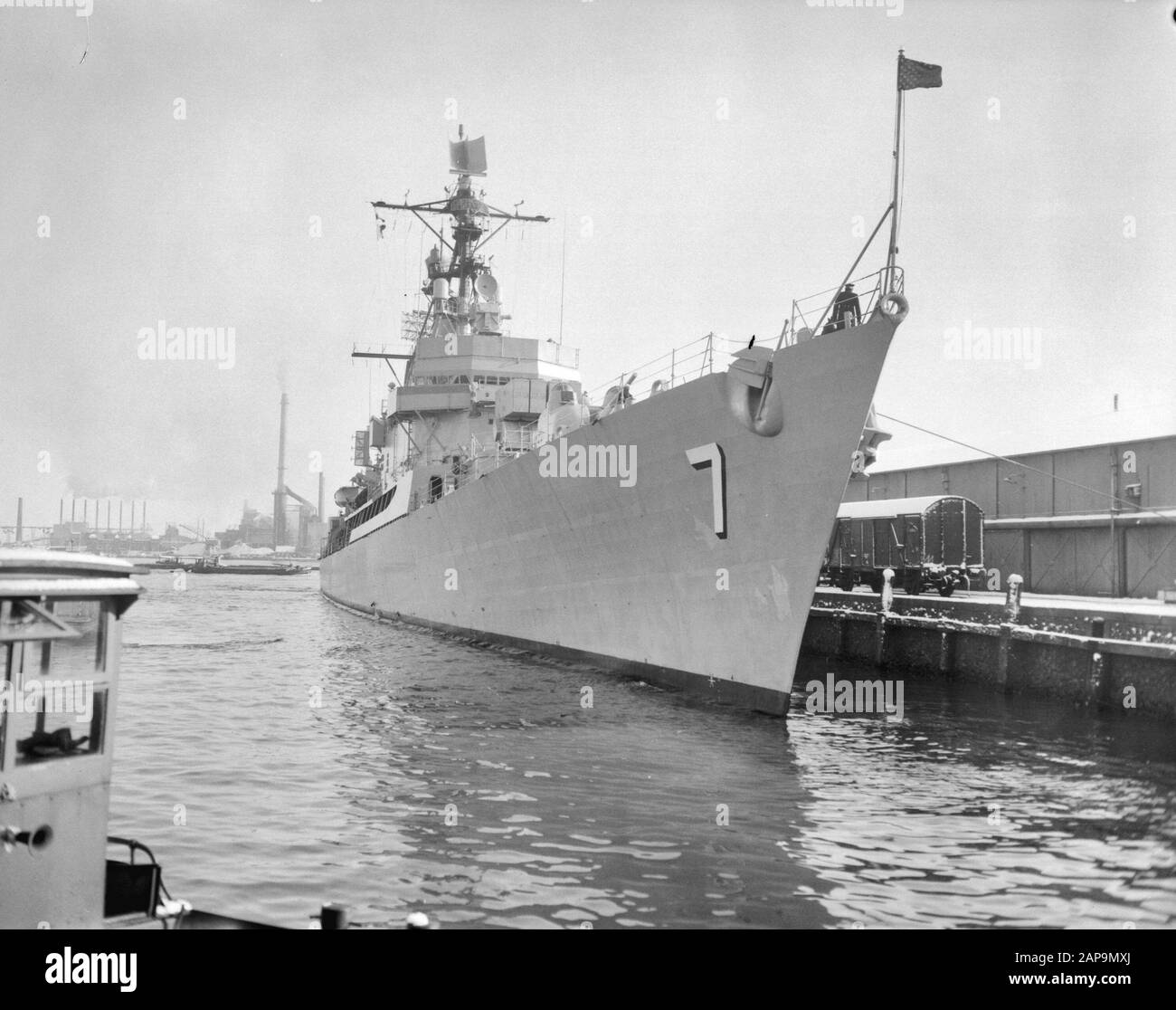 Amerikanischer Destroyer Luce besucht Amsterdam Datum: 13. März 1962 Standort: Amsterdam, Noord-Holland Schlagwörter: Besuche, Destroyer Stockfoto