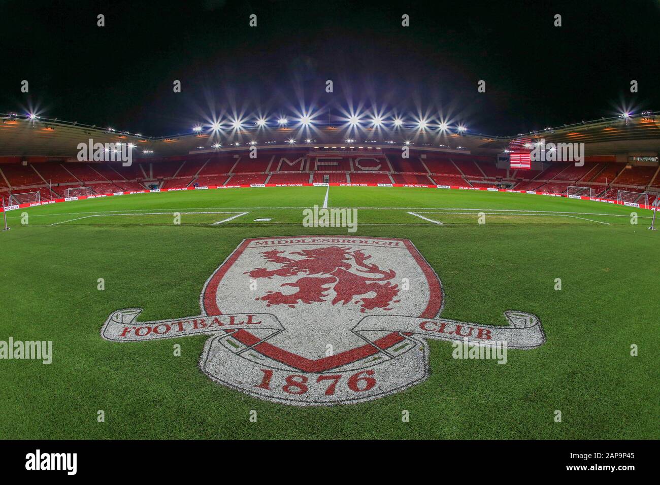 Januar 2020, Riverside Stadium, Middlesbrough, England; Sky Bet Championship, Middlesbrough V Birmingham City: Das Riverside erwartet den Besuch von Birmingham City Stockfoto