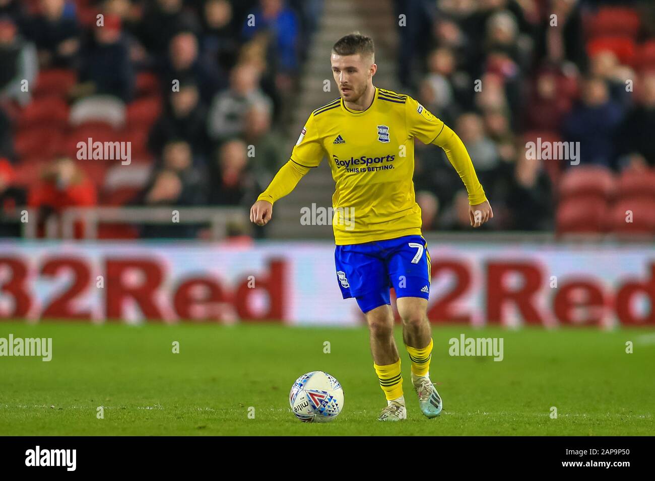 Januar 2020, Riverside Stadium, Middlesbrough, England; Sky Bet Championship, Middlesbrough gegen Birmingham City: Dan Crowley (7) von Birmingham City mit dem Ball Stockfoto