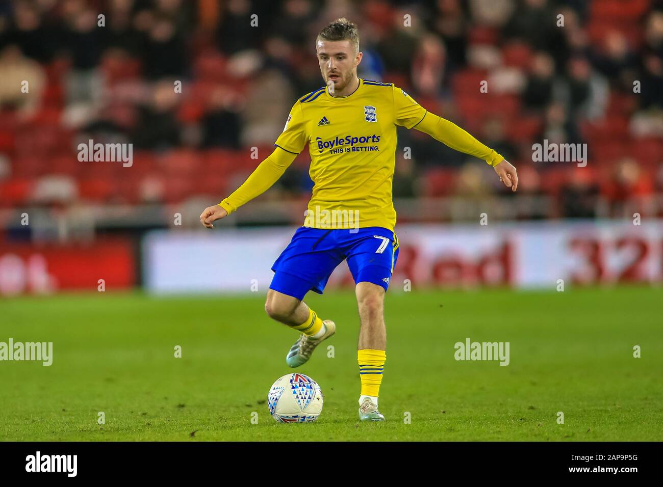 Januar 2020, Riverside Stadium, Middlesbrough, England; Sky Bet Championship, Middlesbrough gegen Birmingham City: Dan Crowley (7) von Birmingham City mit dem Ball Stockfoto