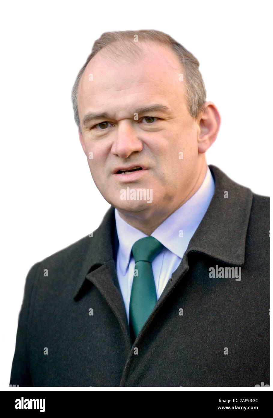 Ed Davey MP (LibDem: Kingston und Surbiton) auf College Green, Westminster, die Vertrauensabstimmung in Theresa's Mai Führung der Conser zu diskutieren Stockfoto
