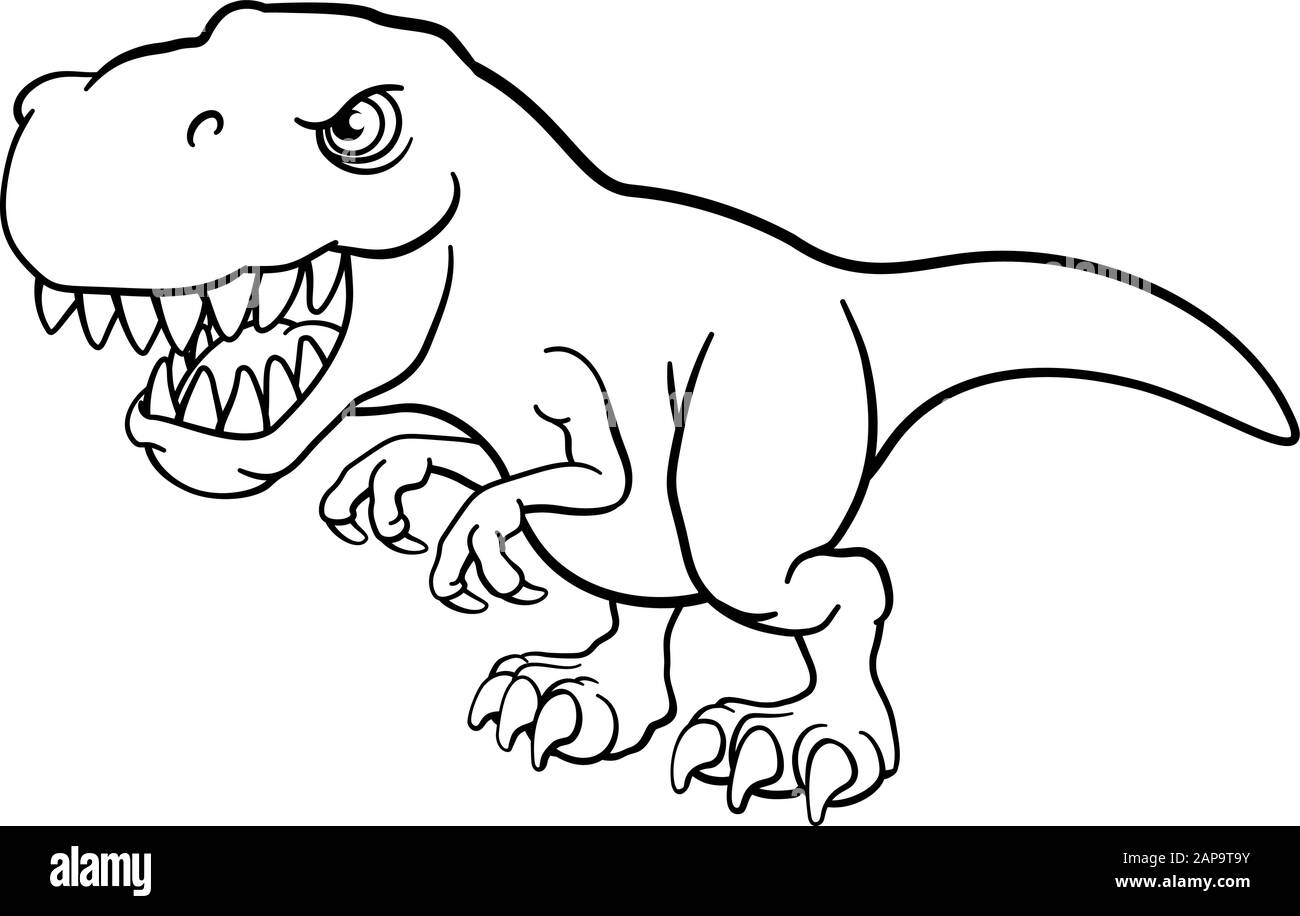 Tyrannosaurus T-Rex Dinosaurier Zeichentrickfigur Stock Vektor