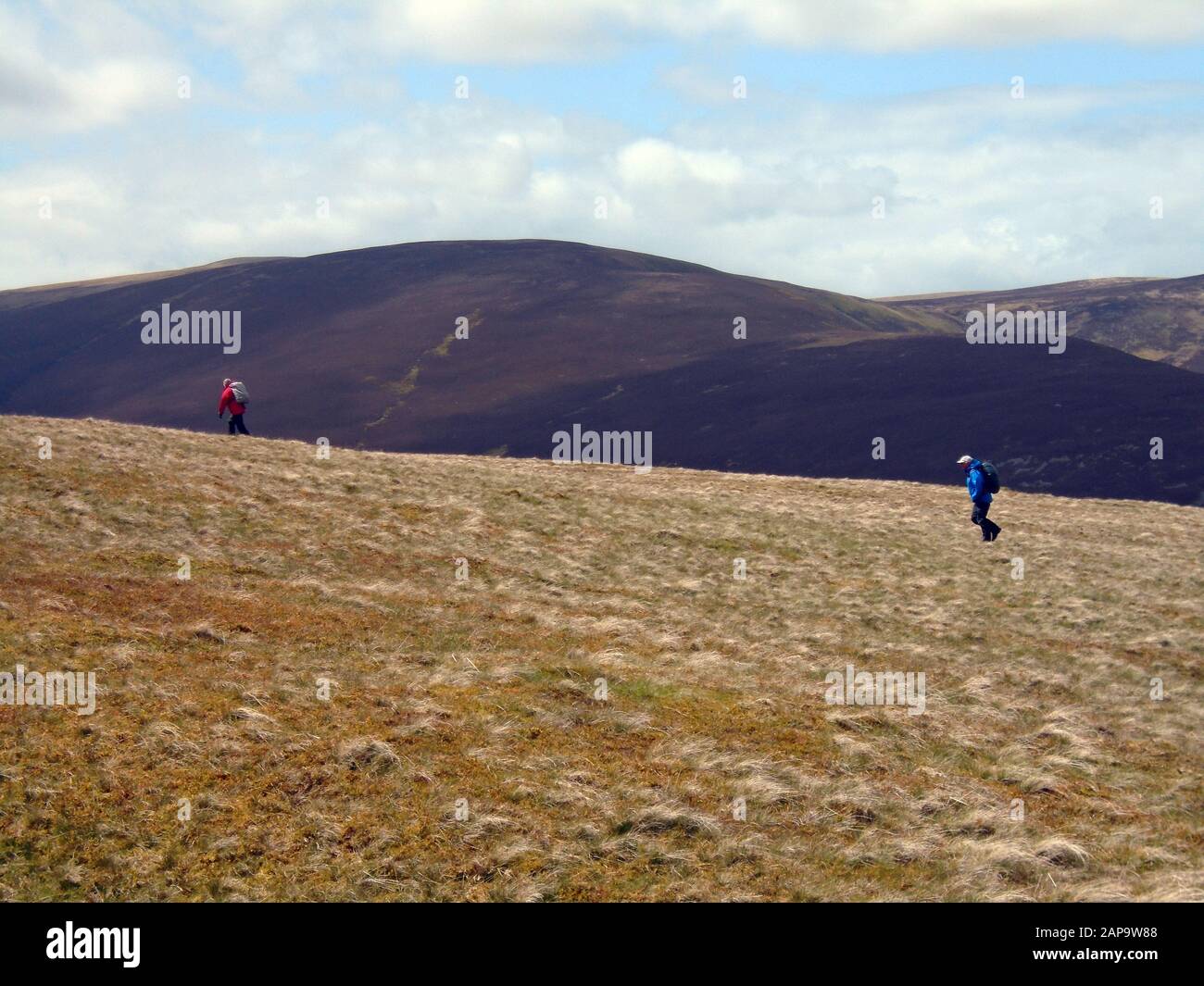 Zwei Männer, Die Auf dem Ridge Path zur Wainwright 'Bowscale Fell', Mosedale, Lake District National Park, Cumbria, England, Großbritannien Spazieren Gehen. Stockfoto