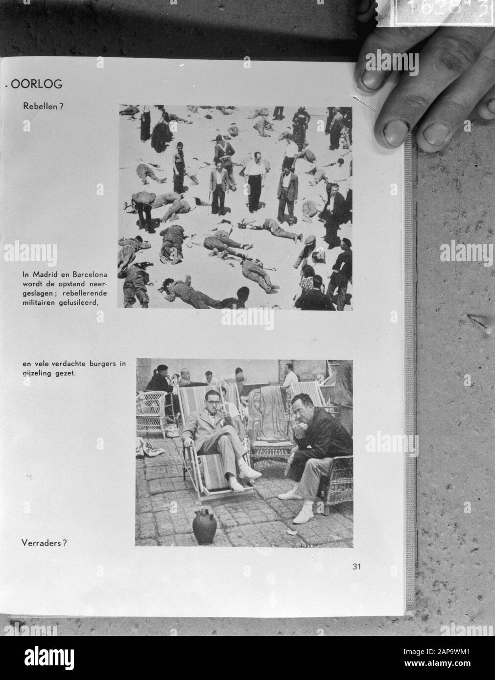 Die aufständischen Soldaten des spanischen Bürgerkrieges schossen Datum: 8. April 1964 Schlüsselwörter: Bürgerkriege, MITARY Stockfoto