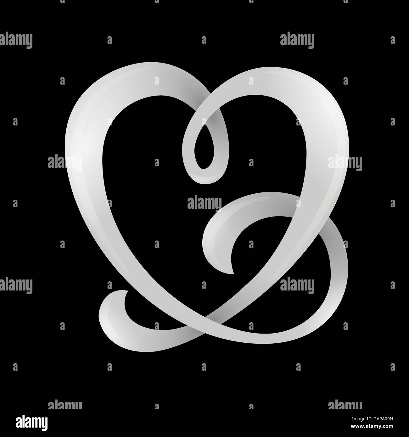 Herzförmige Farbband, Symbol der Liebe, Vektor, Abbildung Stock Vektor