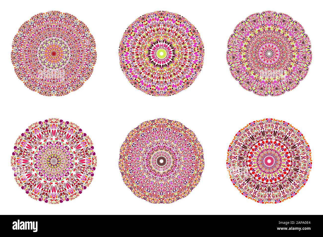 Runde kreisförmige botanischen Muster Mandala - geometrische abstrakte Zier vector Designs auf Hintergrund Stock Vektor