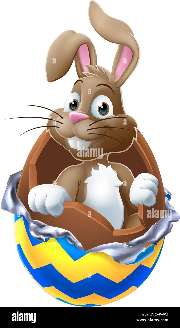 Osterhase Chocolate Egg Cartoon Stock Vektor