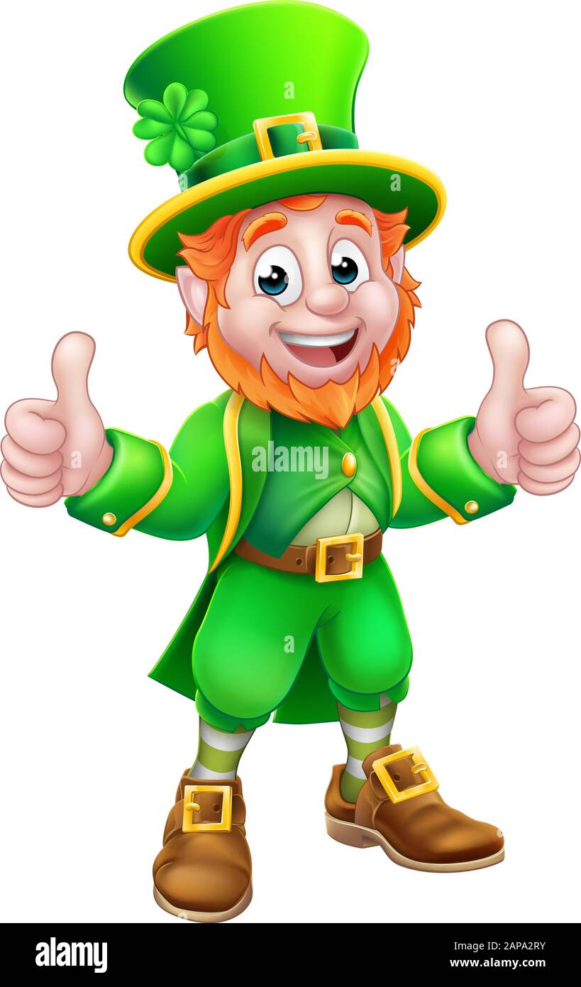 Leprechaun St Patricks Day Zeichentrickfigur Stock Vektor