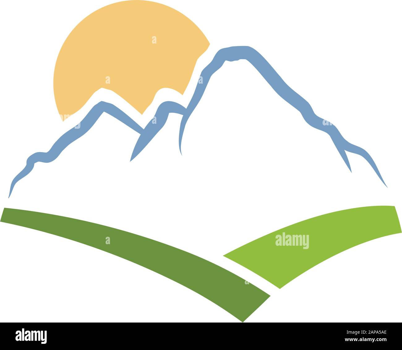 Schöne Berglandschaft, vektorgrafisches Designelement Stock Vektor