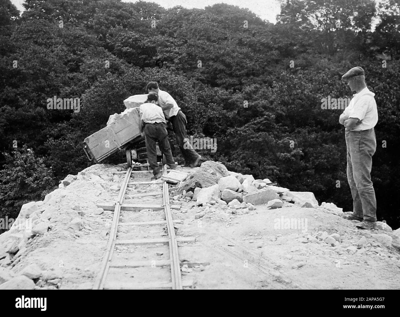 Tregargus China Clay Quarry, St Stephen, Cornwall, Anfang der 1900er Jahre Stockfoto