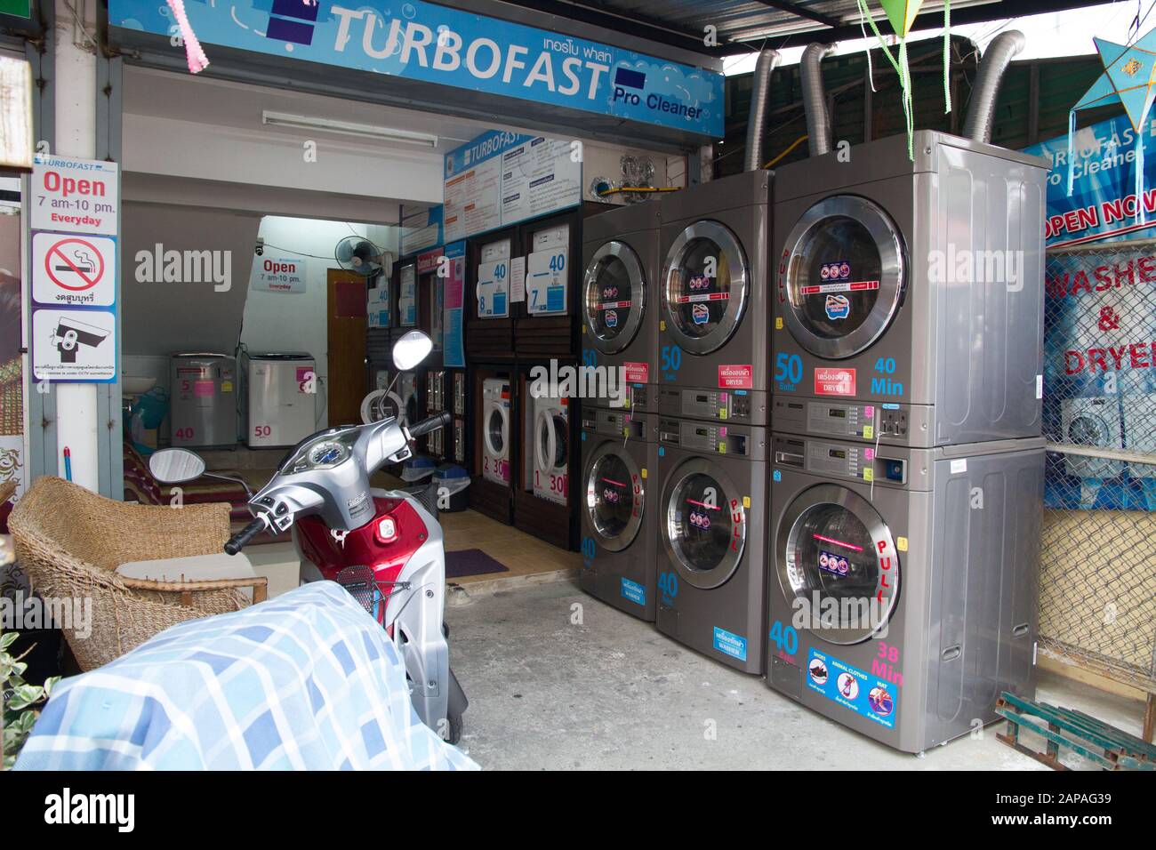 Waschmaschinen Wäscherei chiang Mai chiang Mai Thailand Thai Stockfoto