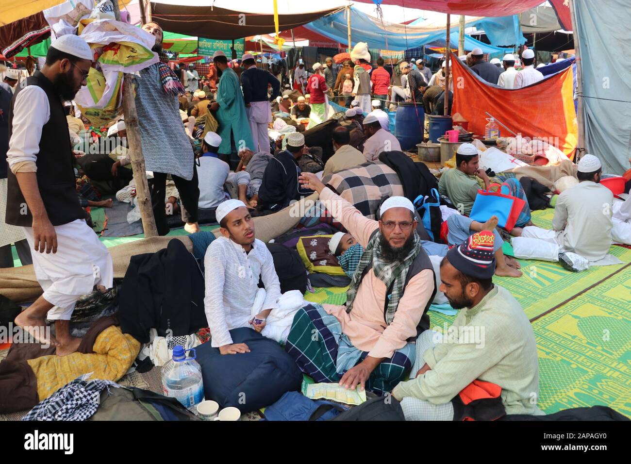 Jan10 2020 - Gazipur, dhaka Bangladesch - die erste Phase der Bishwa Ijtema, der zweitgrößten Gemeinde der Muslime, wurde heute als du abgeschlossen Stockfoto