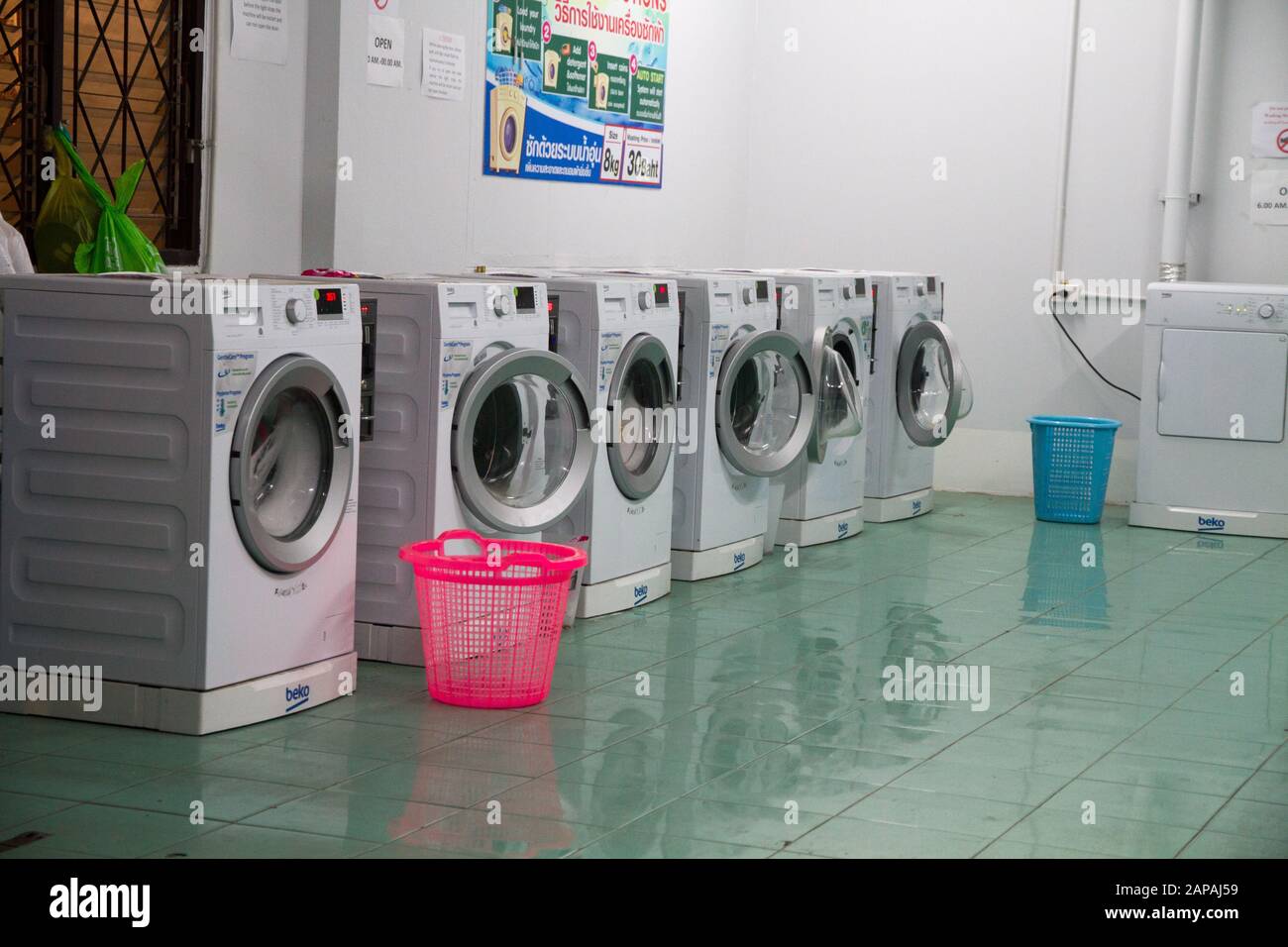 Waschmaschinen Wäscherei chiang Mai chiang Mai chiangmai Thailand Thai Stockfoto