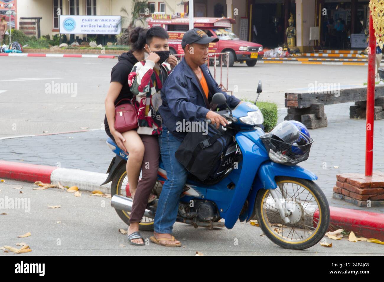 Motorradfamilie chiang Mai chiangmai Thailand Thai Asia asia Stockfoto
