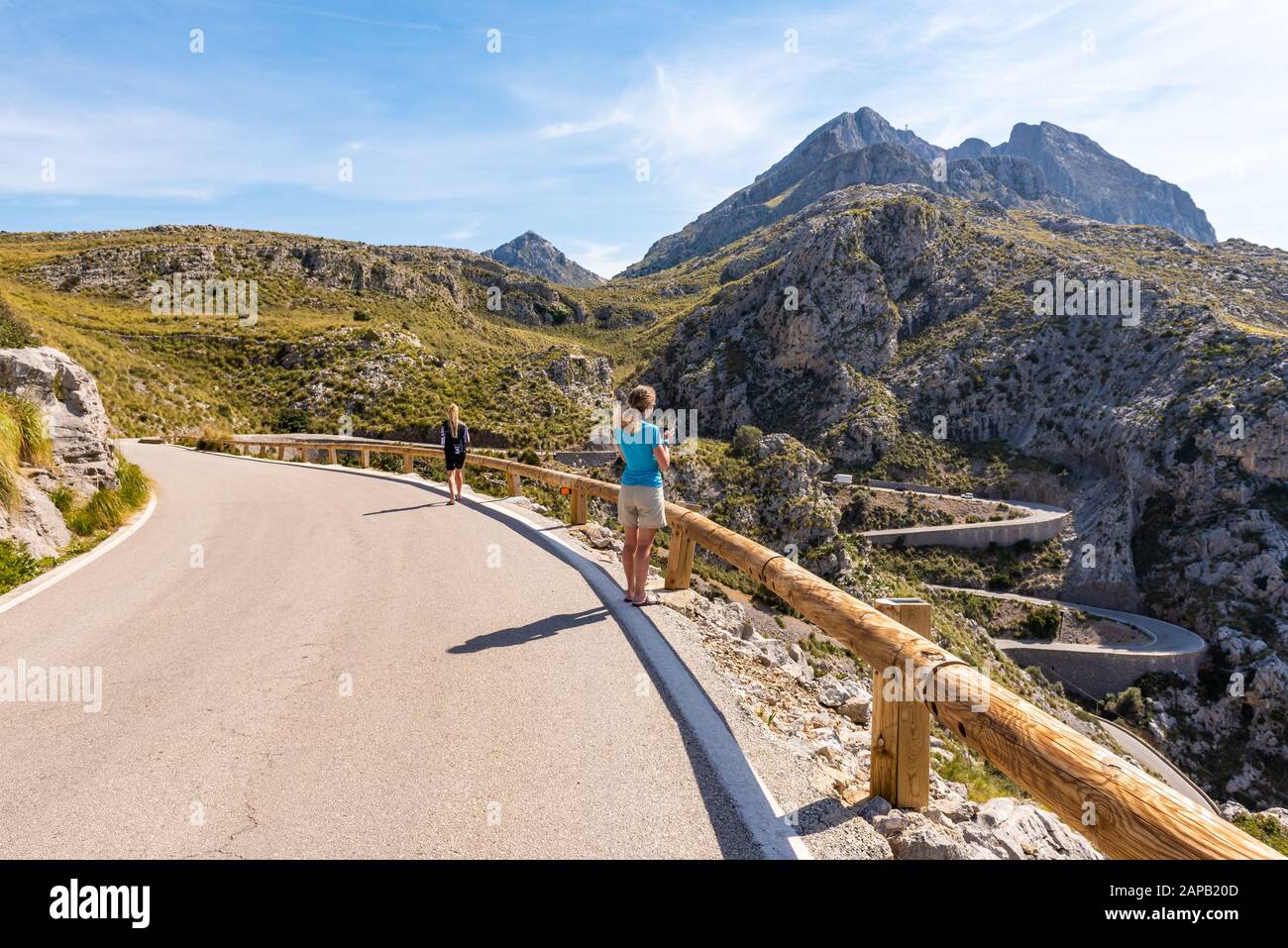 Mallorca Spanien - 7. Mai 2019: Die bergige Nordwestküste der Insel Mallorca. Spanien Stockfoto