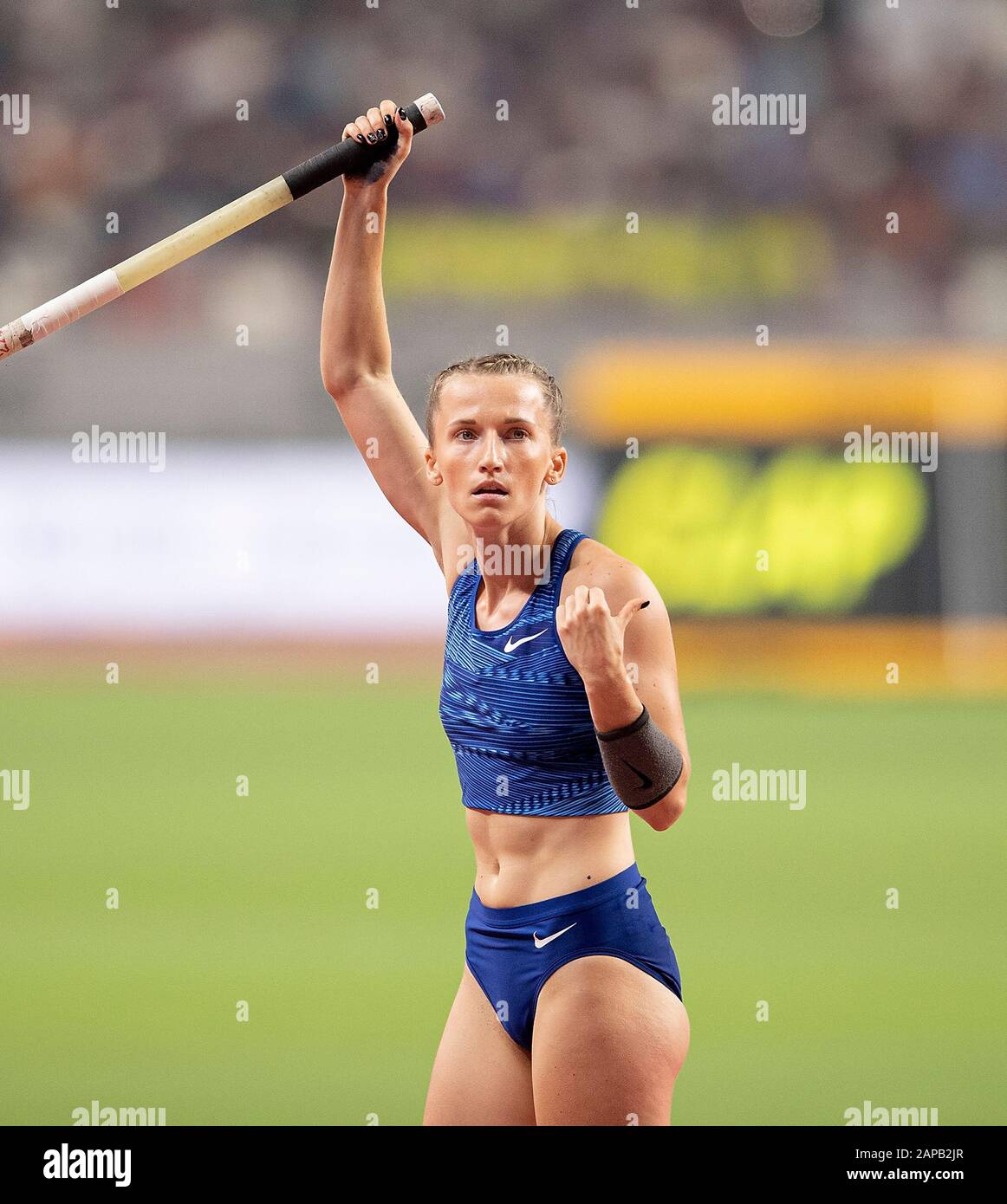 Sieger Anzhelika SIDOROVA (ANA/RUS/1. Platz) letzter Stabhochsprung der
