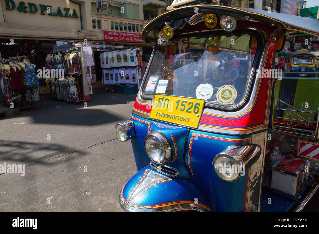 Tuk Tuk Thailand Bangkok Koa San Road Straße, Menschen Szene Stockfoto
