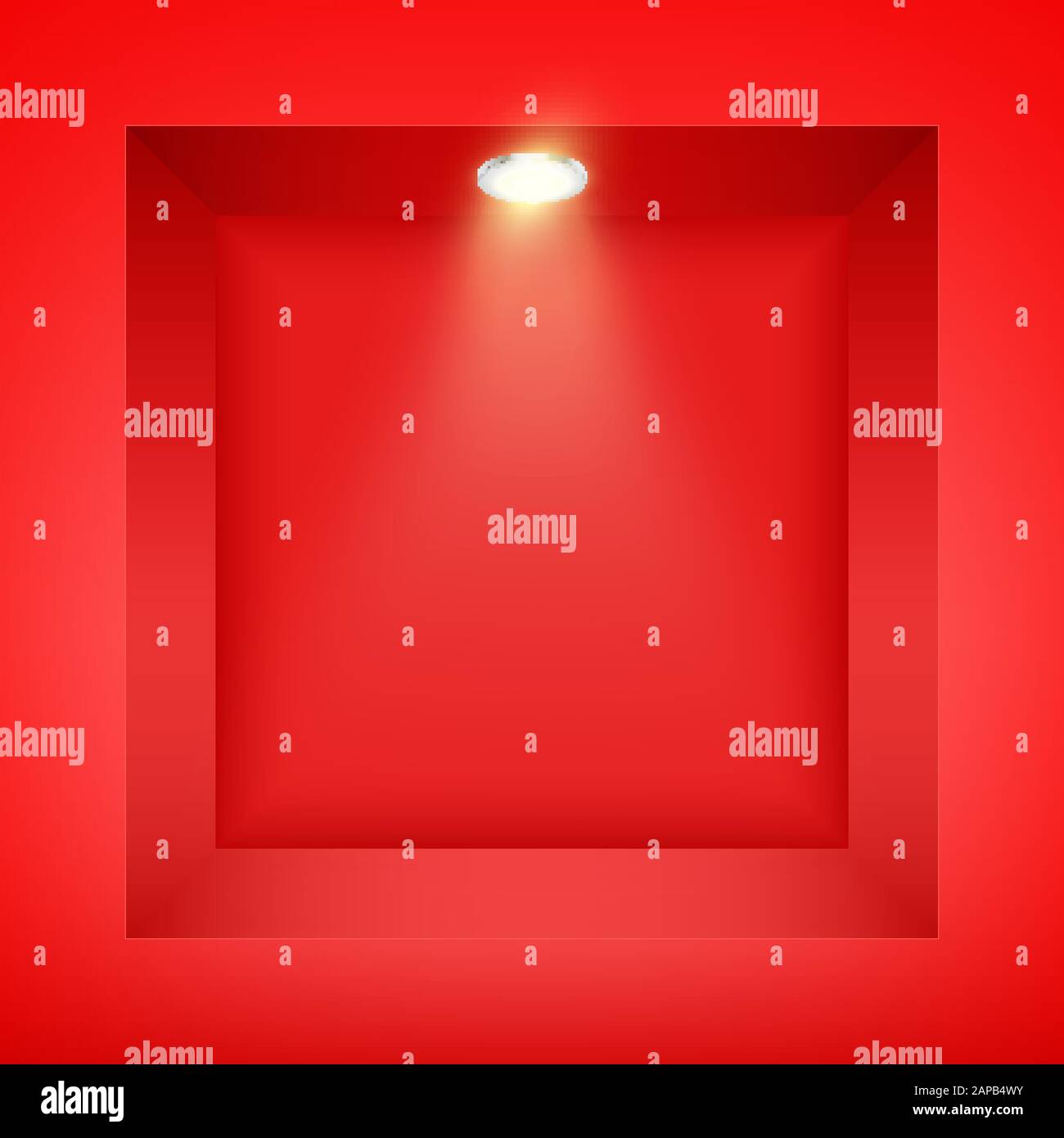 Rote Wandnische mit Spotlight Stock Vektor
