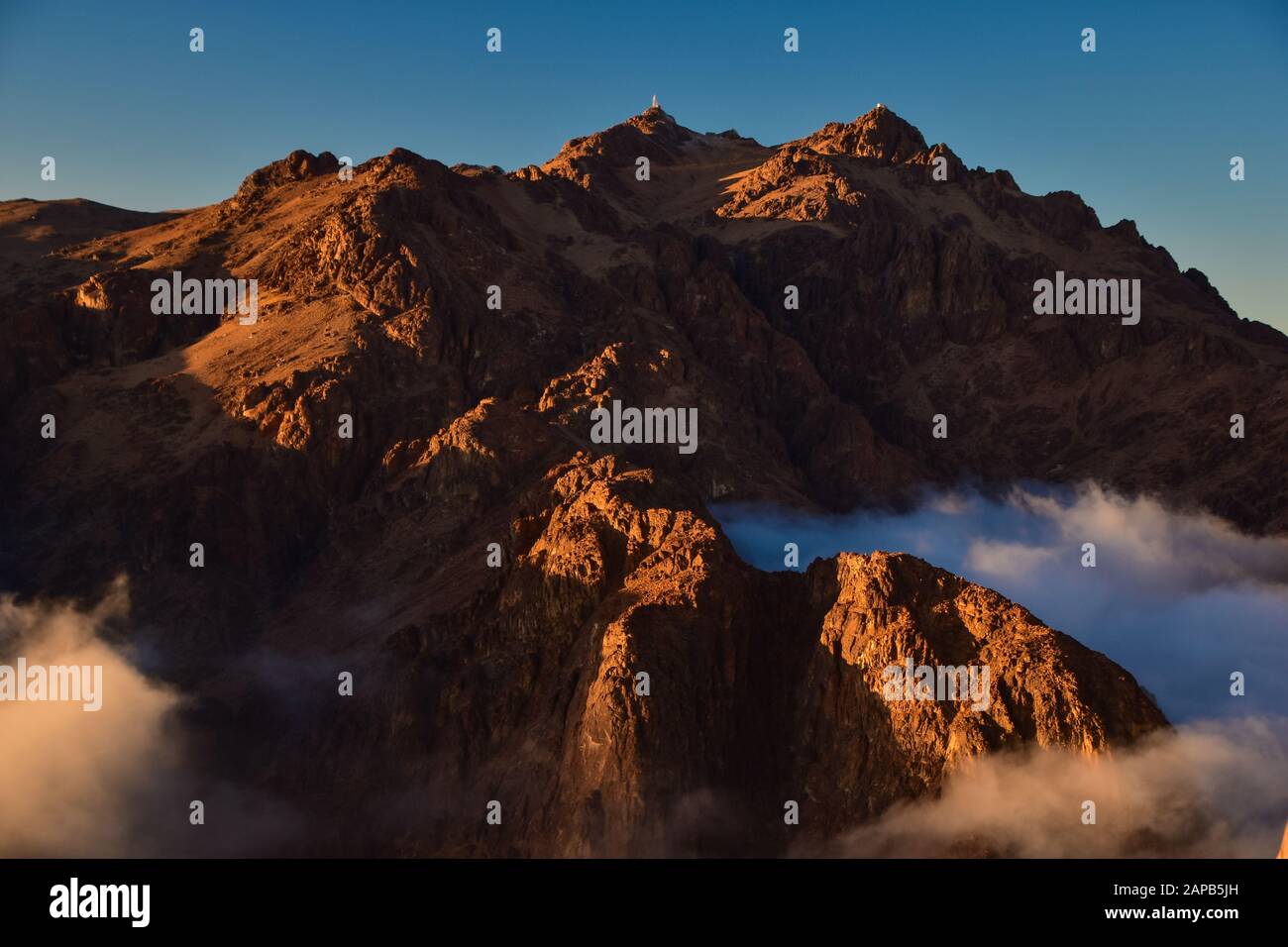 Mit 2.629m Höhe ist der Mount Catherine der höchste Berg Ägyptens Stockfoto