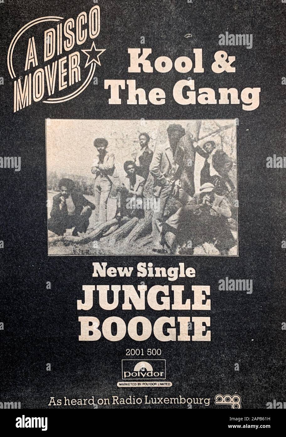 Kool und die Bande Dschungel Boogie im Jahr 1974 Stockfoto