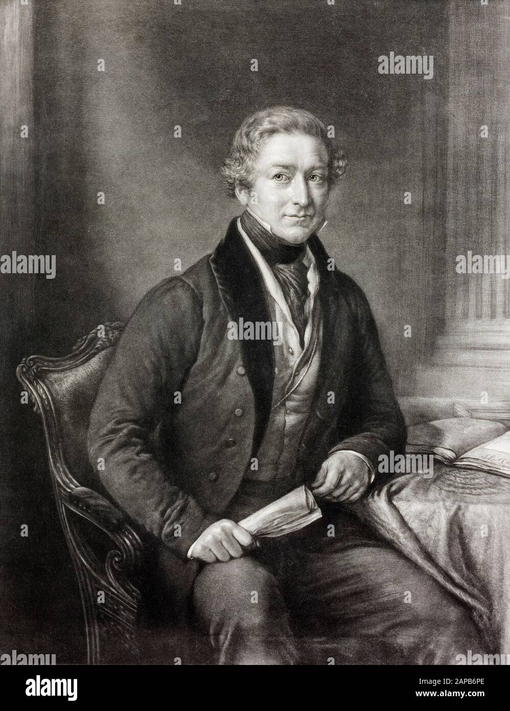 Sir Robert Peel (1788-1850), 2nd Baronet, ehemaliger Premierminister des Vereinigten Königreichs, Portrait, 1850 Stockfoto