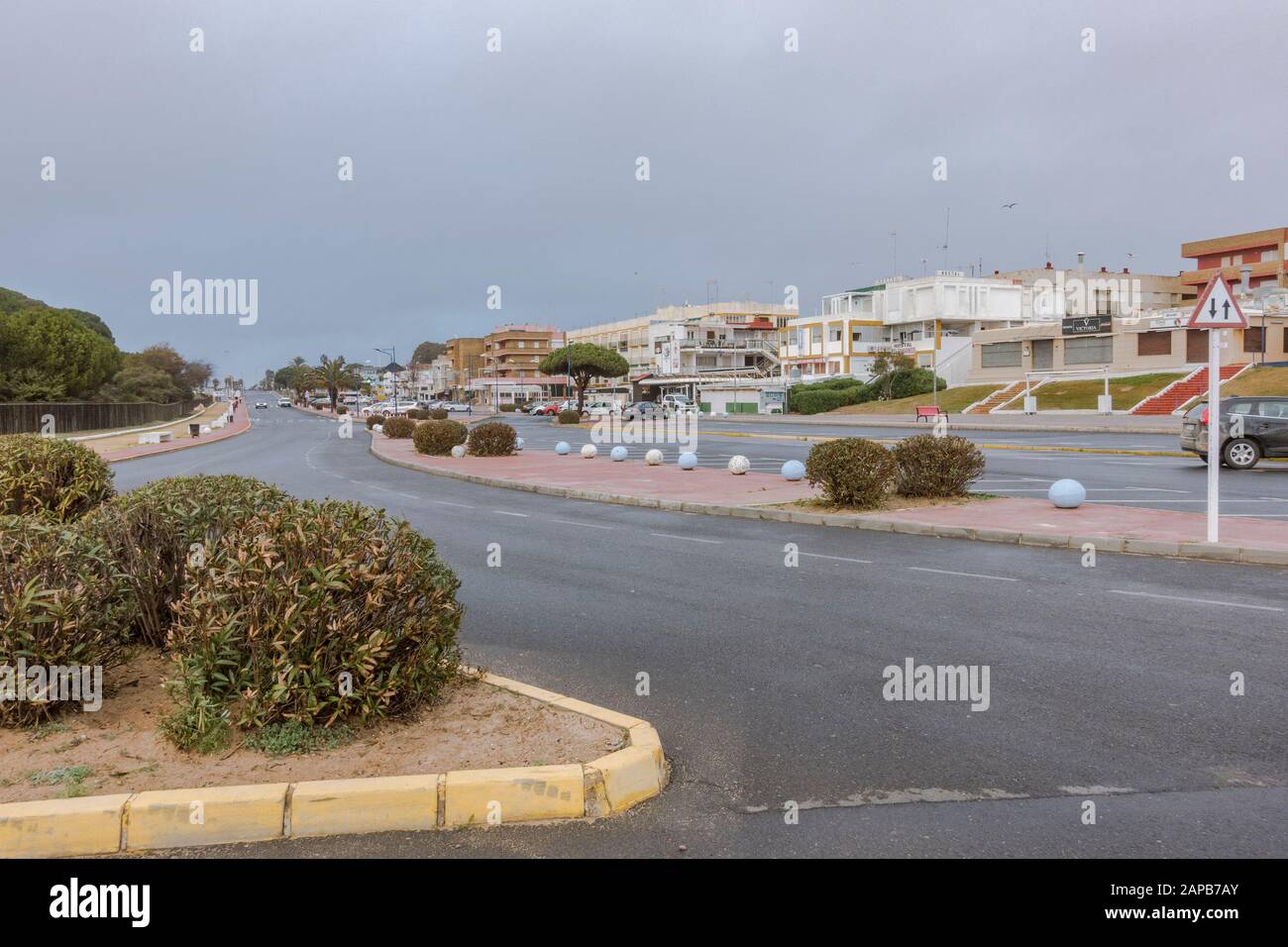 Matalascanas Strandresort touristische Entwicklungen, in der Winterzeit, Huelva, Spanien Stockfoto