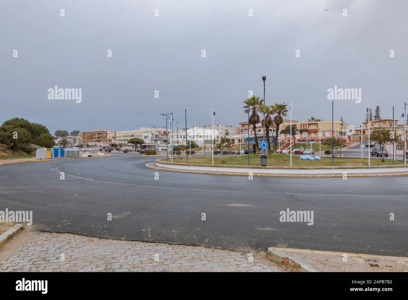 Matalascanas Strandresort touristische Entwicklungen, in der Winterzeit, Huelva, Spanien Stockfoto