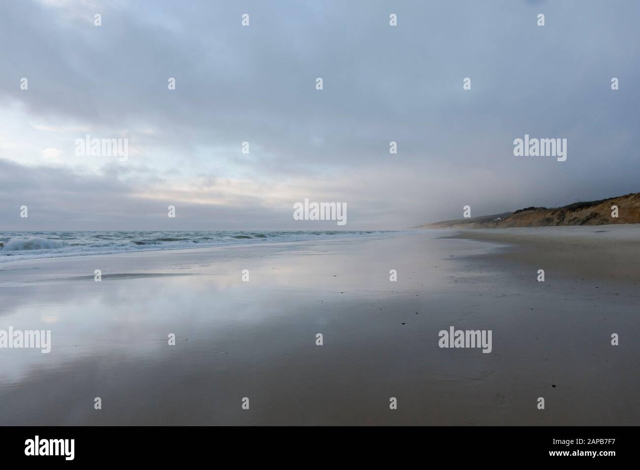 Strände und Dünen in Matalascañas, Playa de Castilla, Matalascañas, Huelva, Spanien. Stockfoto