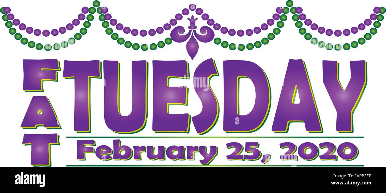 Fat Tuesday, 25. Februar 2020 Banner Stockfoto