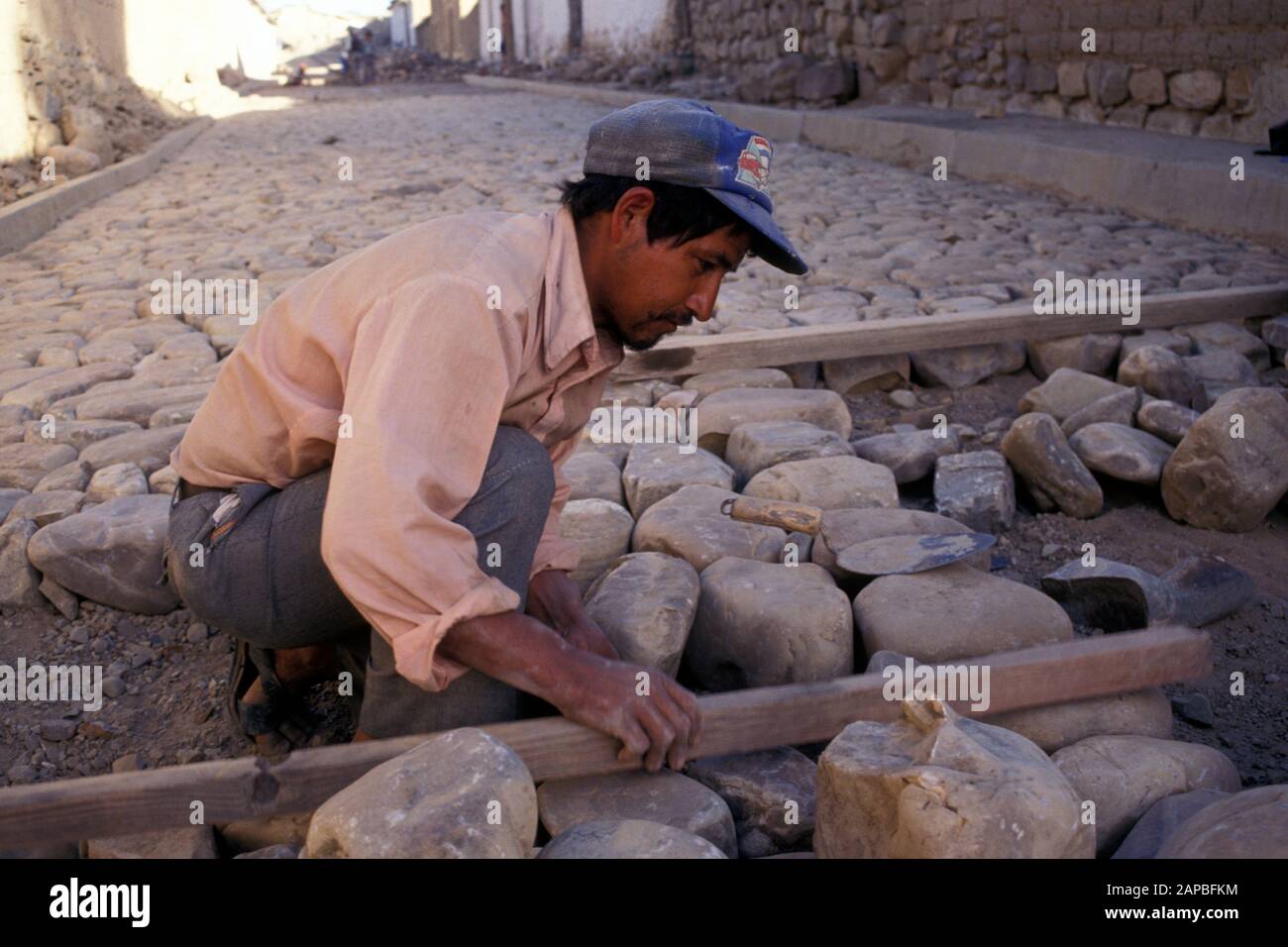 Bolivien Reparatur einer Straße, Sucre Foto von Sean Sprague Stockfoto